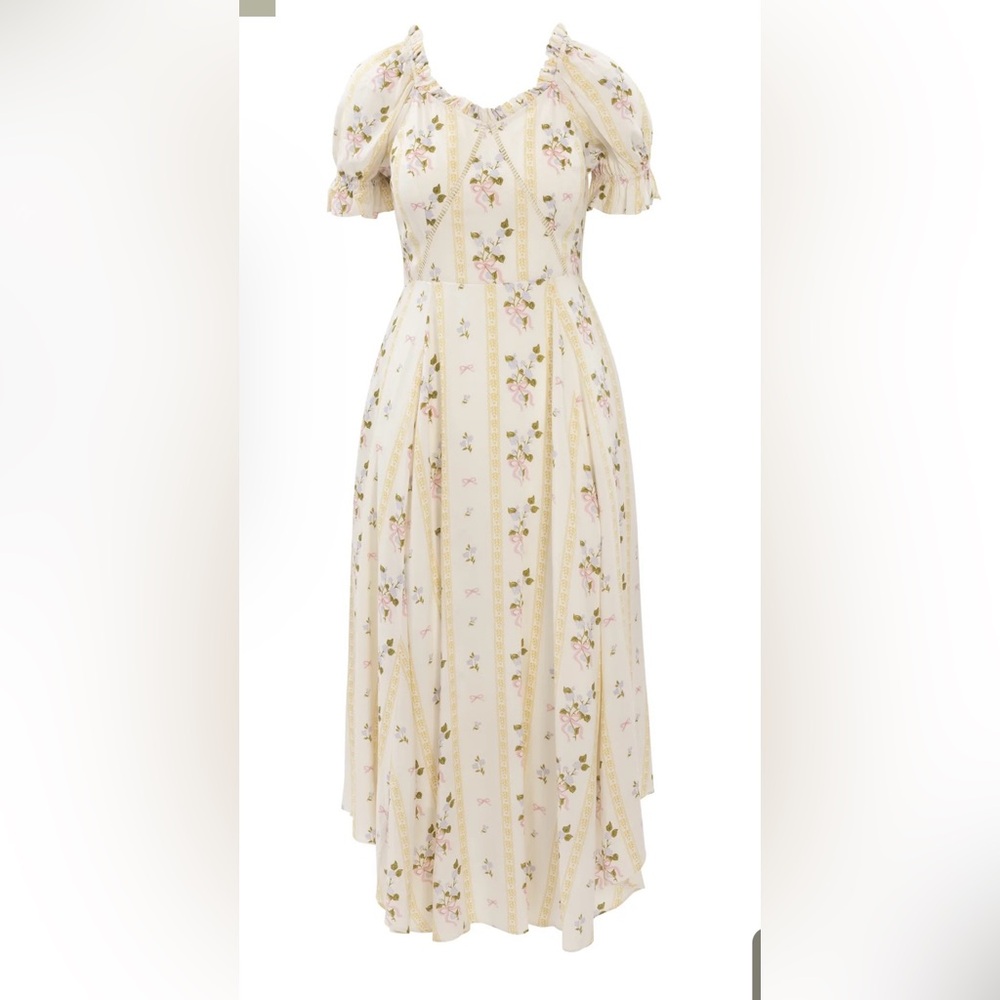 Ivy City Co White Floral Cottage Dress NEW